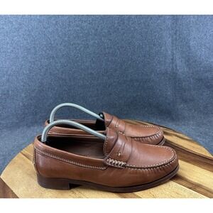 Mens Trask Sandlers Penny Loafer Dress Shoes Size 8M Light Brown Leather 1186